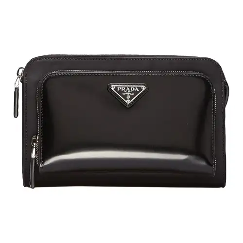 PRADA Nylon With Leather Crossbody Bag, Shoulder Bag Men's Black