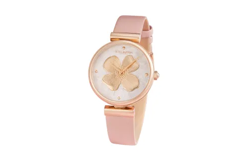 OLIVIA·BURTON Quartz watch strap, white dial, women's watch, necklace, fuchsia retro gift box, four-leaf clover, quartz mechanism, light luxury style