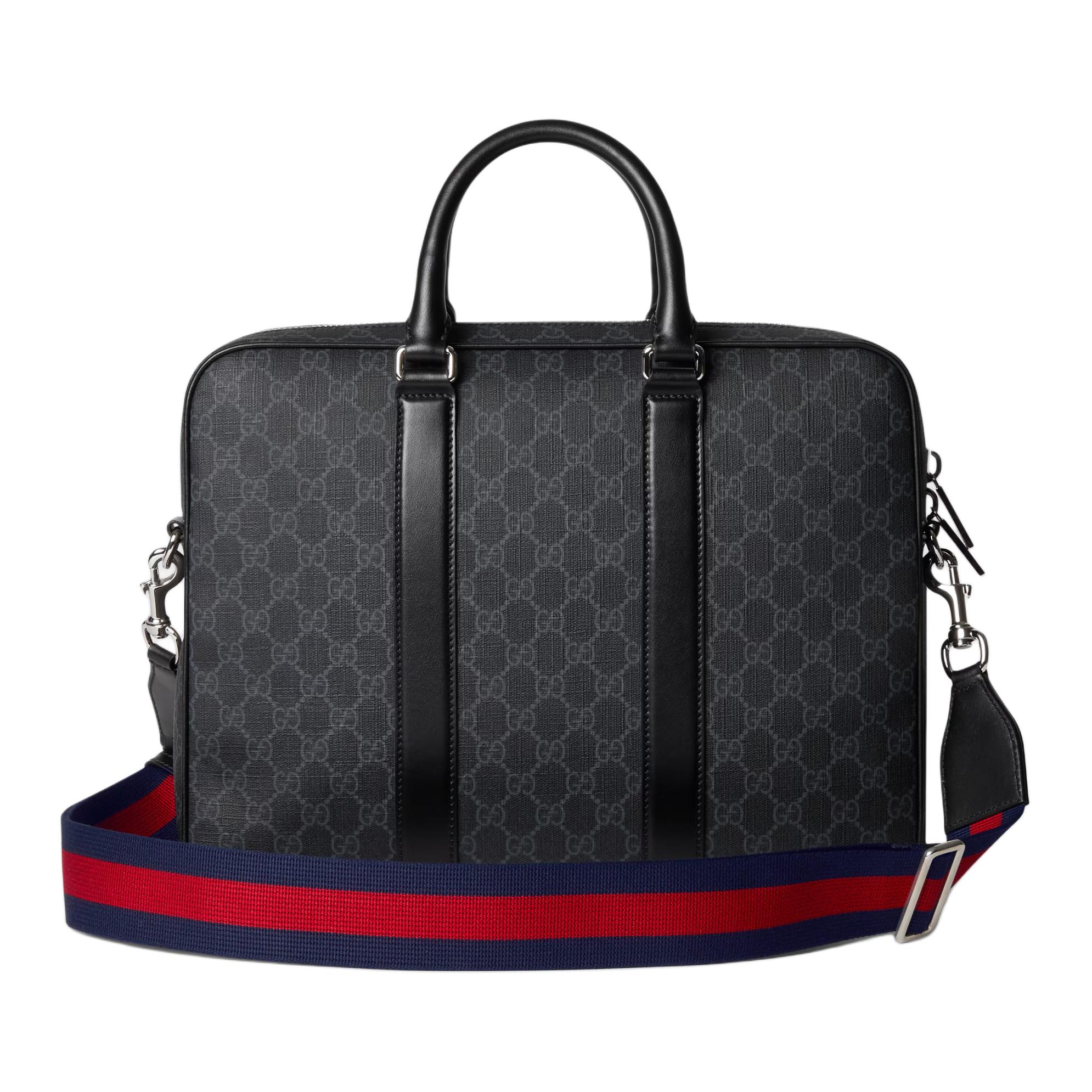 Мужская сумка-портфель Gucci Supreme (черная) — фото 4