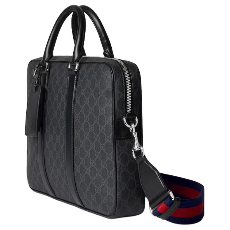 Мужская сумка-портфель Gucci Supreme (черная) — фото 2
