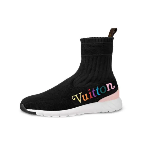 LOUIS VUITTON Lv Aftergame Vuitton High-Top Sports Shoes Black Women's