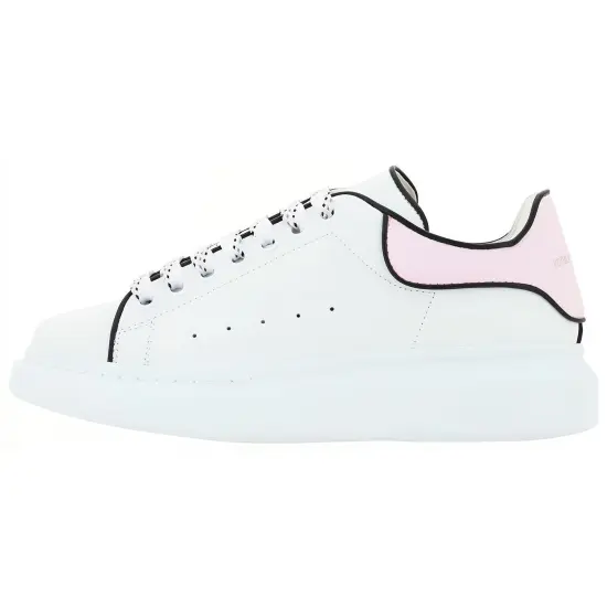 Alexander McQueen Oversized Leather Sneakers 'White Pink' Women's