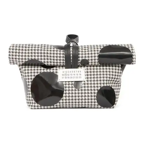 Maison Margiela Cotton Handbag Clutch Women's Black & White