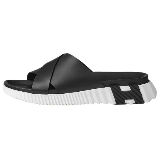 HERMES Slide Slippers Men's Black