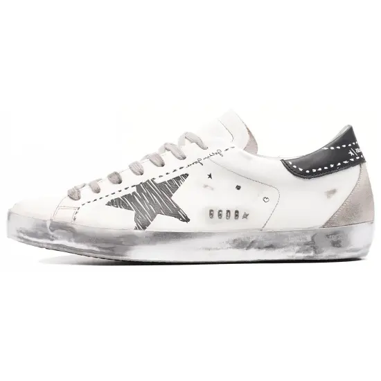 Golden Goose Super-Star Skateboard Shoes Men Low-top White/Black