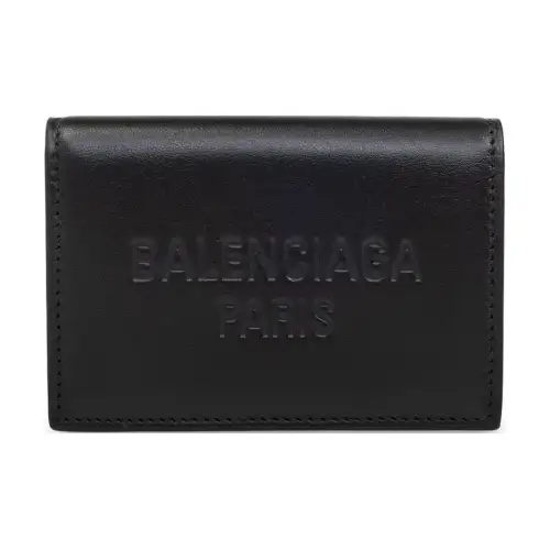 Balenciaga Leather Wallet Men's Black
