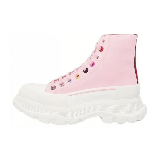 Alexander McQueen Tread Slick Martin Boots Women's Pink White