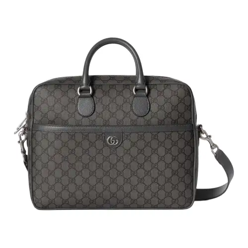 GUCCI Ophidia GG Supreme Canvas Bag Briefcase Medium Unisex Dark Gray
