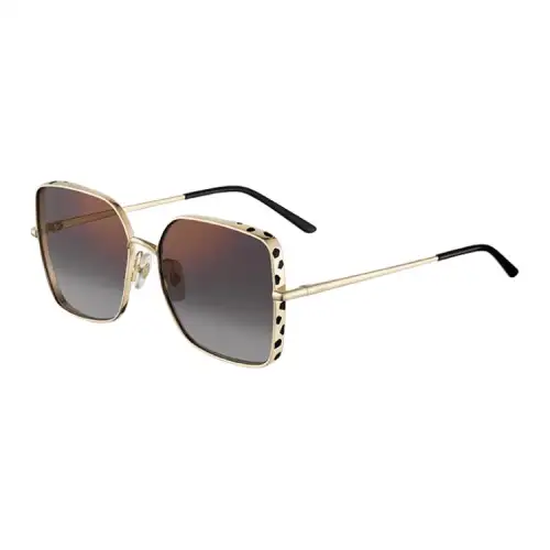 CARTIER Metal Irregular Shape Sunglasses Unisex Gold