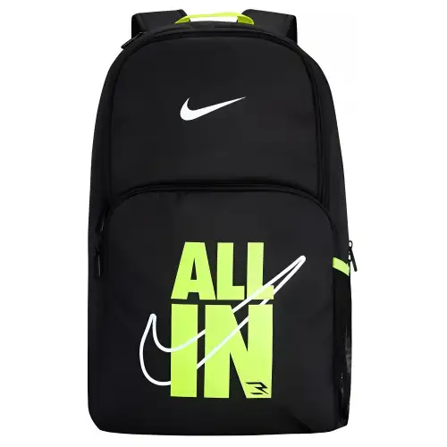 Nike Polyester Backpack Unisex Jet Black/Lime Rush
