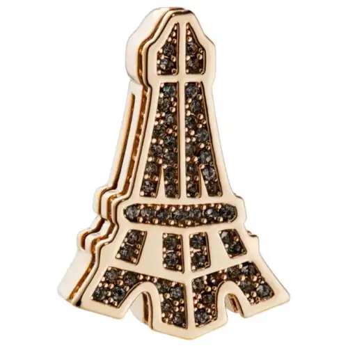 DIOR Eiffel Tower Metal, Artificial Crystal Accessories Unisex Gold