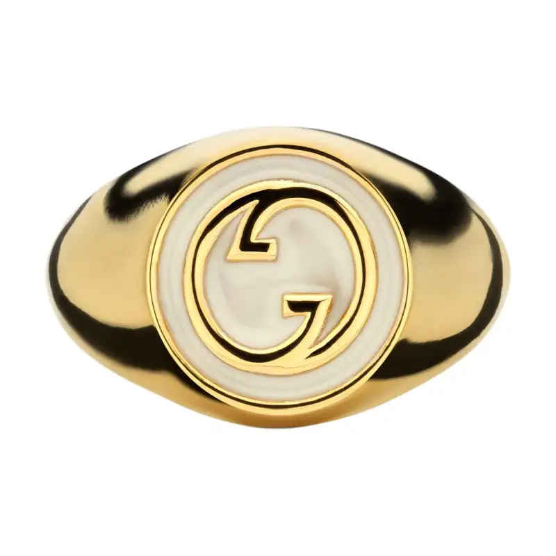 GUCCI Blondie Logo Plaque Ring