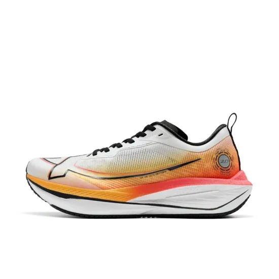 XTEP One-piece Molded 2nd Generation Running Shoes Men Low-Top Sail White/Mandarin Orange/Laser Red