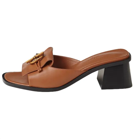 HERMES Slide Slippers Women's Brown