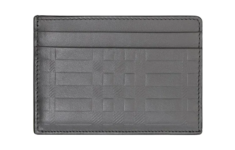 Burberry Calfskin Card Holder Men's Dark Gray