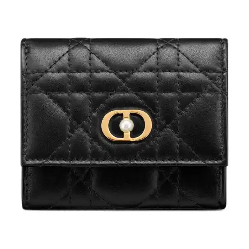 DIOR Cangrid Lambskin Wallet Women's Black