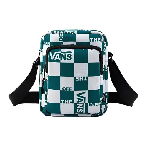 Vans Checkerboard Polyester Shoulder Bag, Crossbody Bag Regular Unisex White/Green