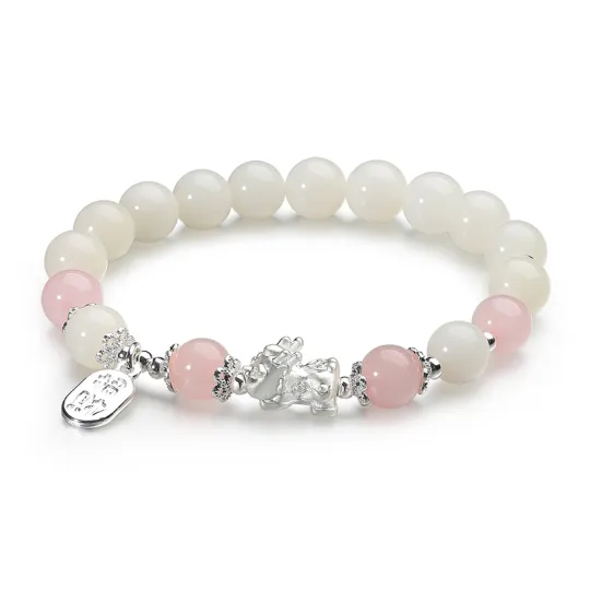 HUISHI White Jade Bodhi Beaded Bracelets Unisex