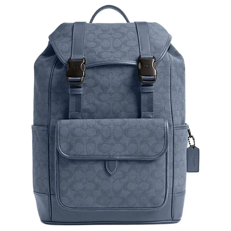 COACH League Canvas Jacquard With Calfskin Backpack Large Men's Blue