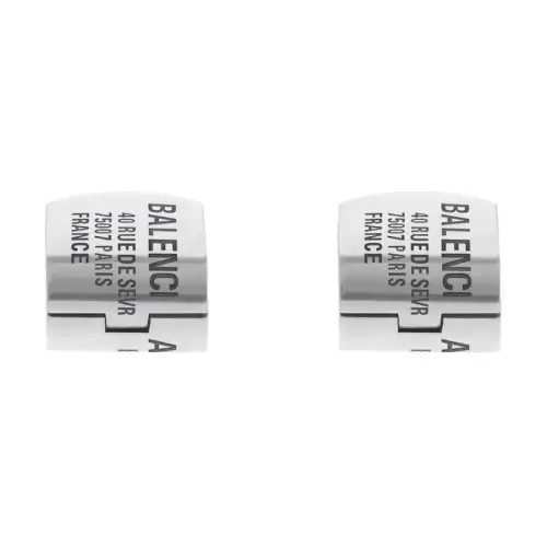 Balenciaga Logo Engraved Stud Earrings