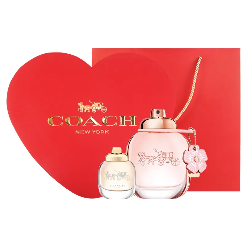 COACH New York Floral Heart Women's Eau De Parfum Heart Shaped Box Set 50ml+4.5ml Eau De Parfum EDP