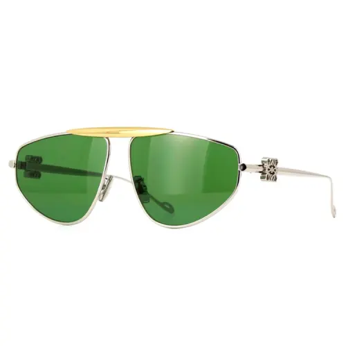 LOEWE Metal Irregular Shape Sunglasses Men's Silver