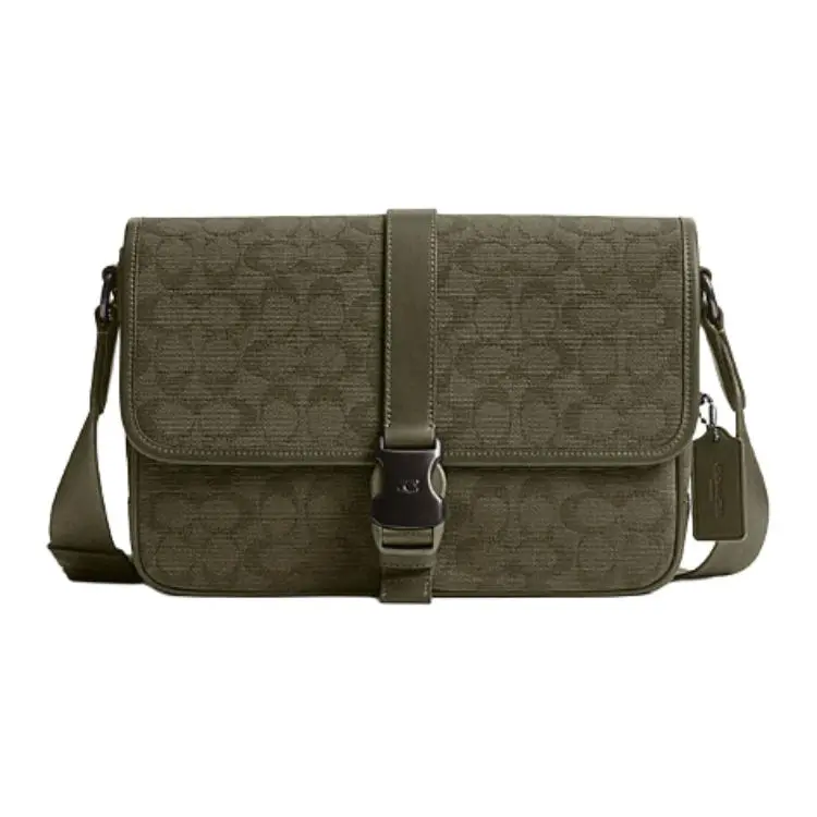 COACH League Coated Canvas Shoulder Bag, Crossbody Bag Large Men's Green