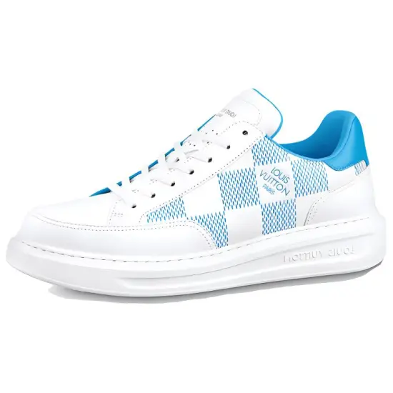 LOUIS VUITTON Beverly Hills Sneakers 'White With Blue Plaid'