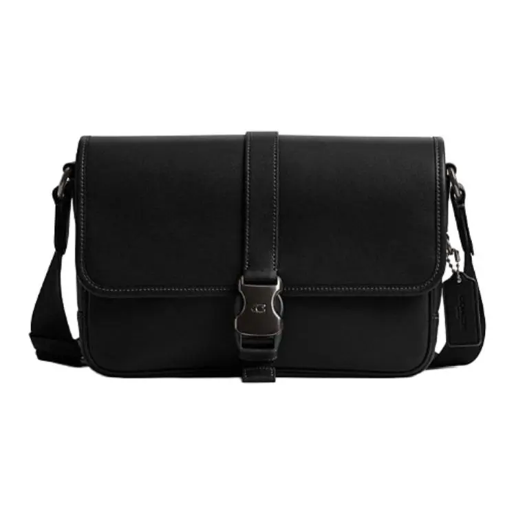 COACH League Leather Shoulder Bag, Crossbody Bag Large Men's Black