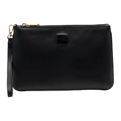 MIU MIU Cow Leather Clutch Women's Black