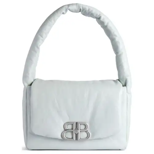 Balenciaga Cow Leather Handbag, Shoulder Bag Small Women's Light Blue