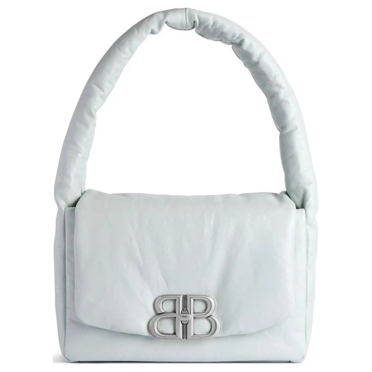 Balenciaga Cow Leather Handbag, Shoulder Bag Small Women's Light Blue