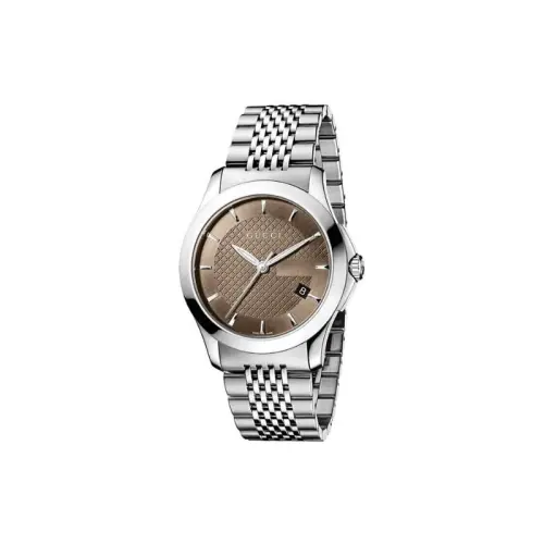 GUCCI Wrist Watch Quartz Movement Stainless Steel Strap 38.2mm Tan Watch Dial Men's Watches 50m Water Resistant