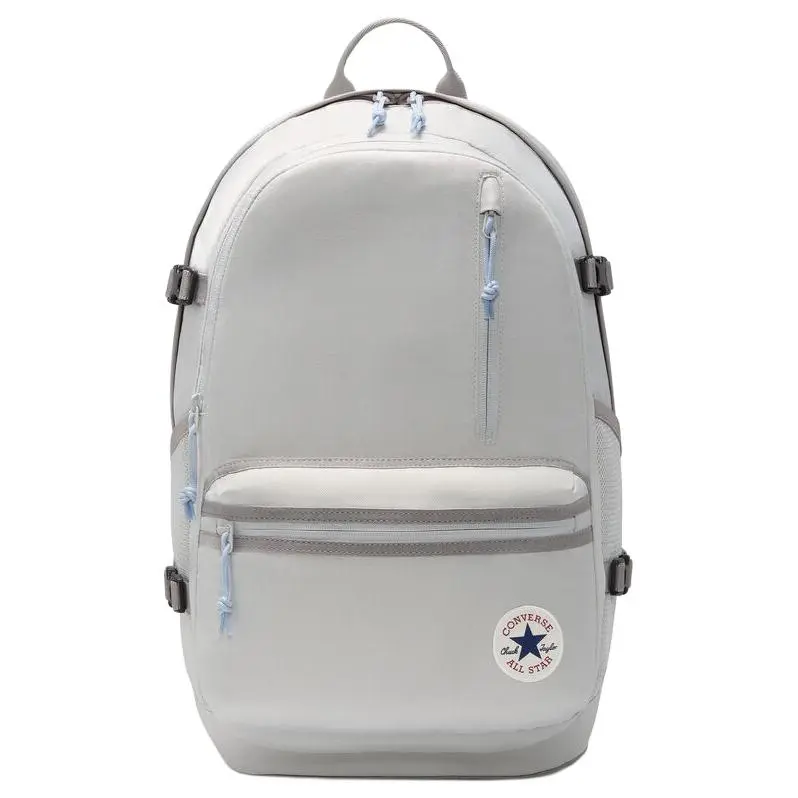 Converse Straight Edge Polyester Backpack Unisex Gray Fossil