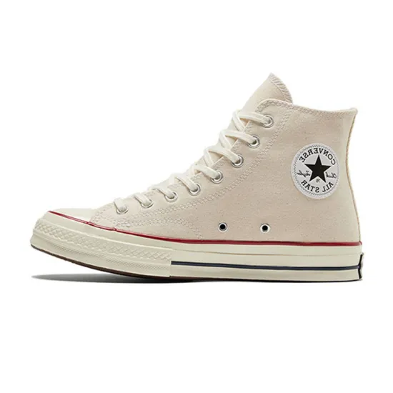 Converse Chuck 70 Canvas Shoes Unisex High-Top Beige Red/Black