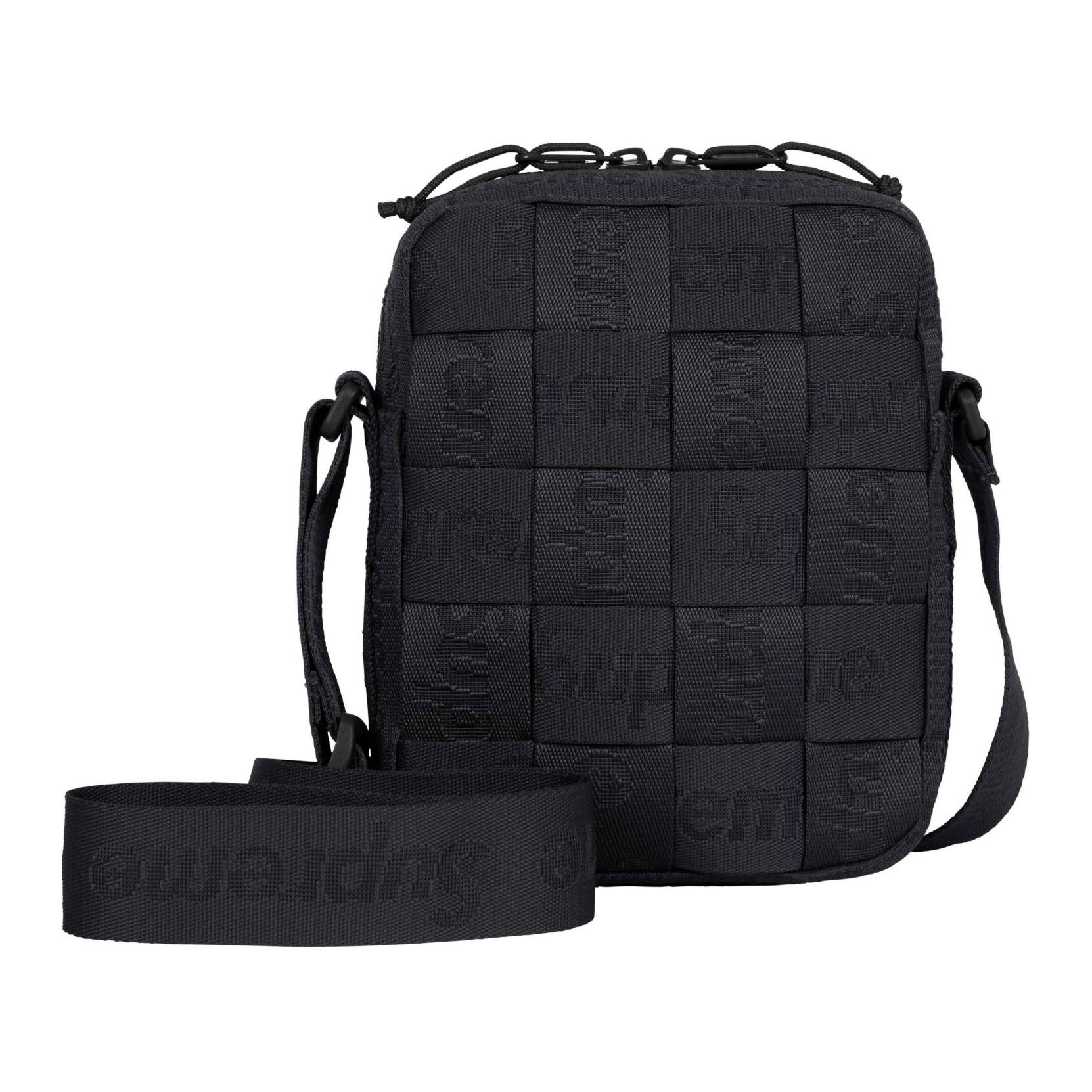Supreme SS24 Week 15 solid color woven fashion jacquard shoulder crossbody bag regular men and women same style couple model black