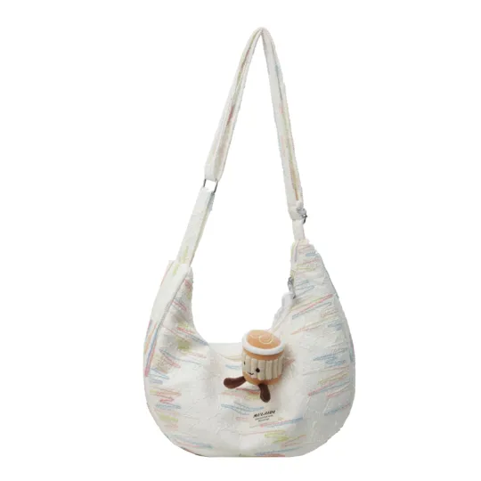 DCLOUD Nylon Fabric Sling Bag Crossbody Bag One Shoulder Dumpling Bag Women's Black/Ecru/Yellow/Pink