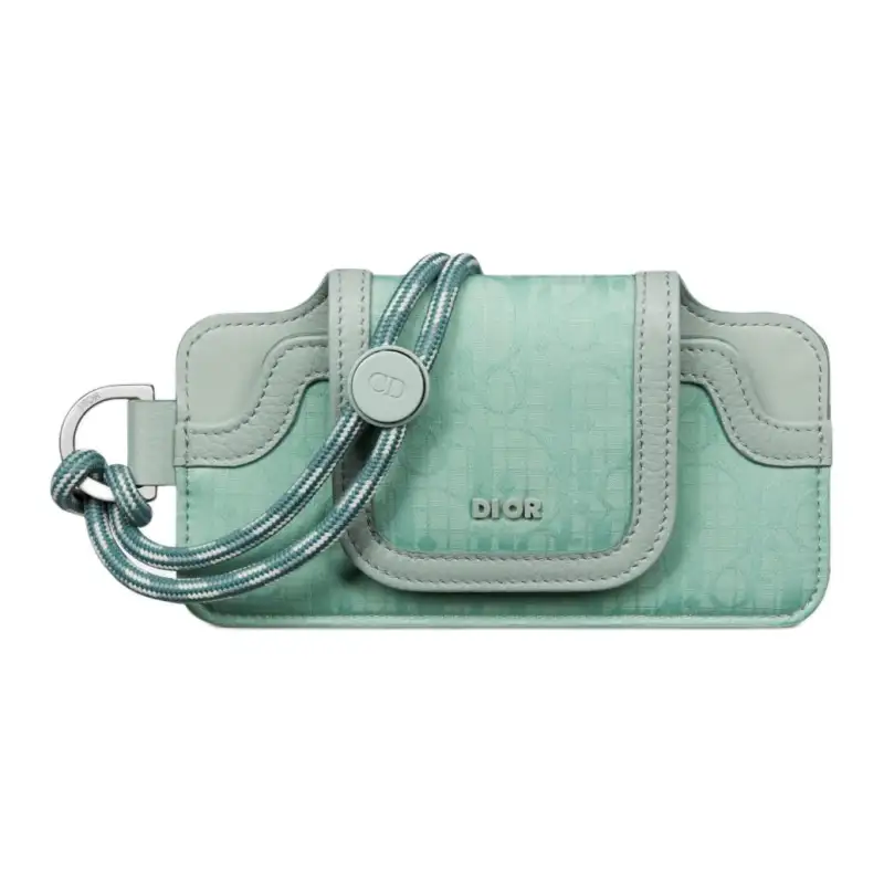 DIOR Nylon Eyeglass Pouch Mini Men's Light Green