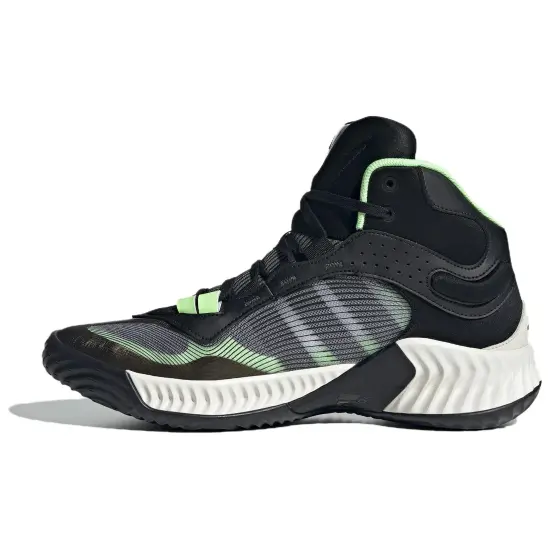 Adidas PRO VENTILATE Basketball Shoes Unisex Mid-Top Black White Green