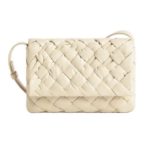 Bottega Veneta Calfskin Crossbody Bag Small Men's Sea Salt White
