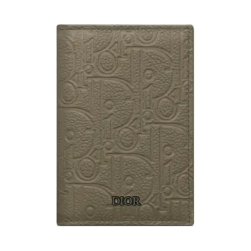 DIOR Gravity Leather Card Holder Men's Khaki