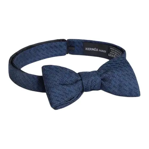 HERMES Mulberry Silk Bow Ties Men's Blue
