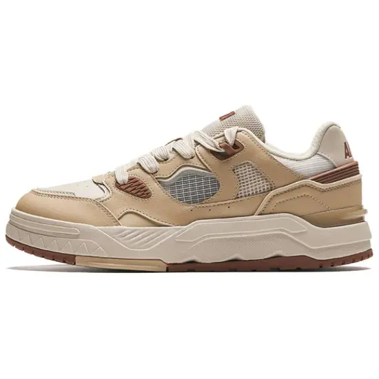 ANTA Skateboard Shoes Men Low-Top White Limestone/Alive Wood Color
