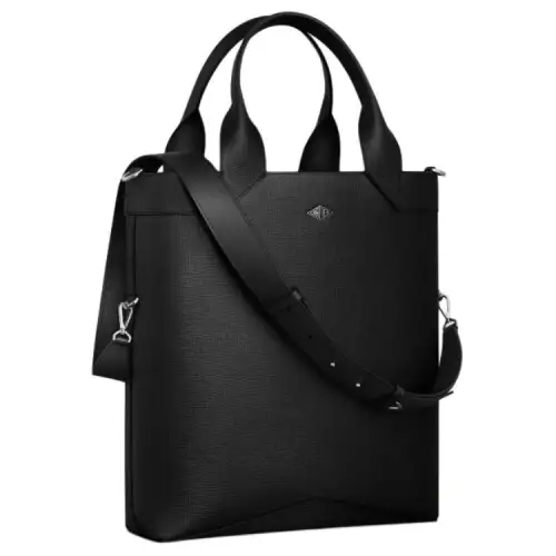 CARTIER Grain Calfskin Tote Bag, Shopping Bag, Shoulder Bag, Handbag Small Men's Black
