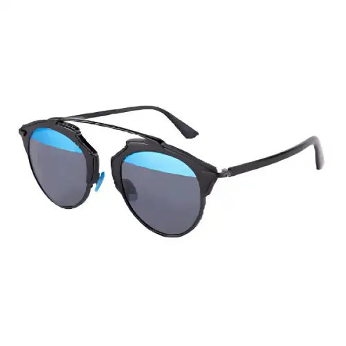 DIOR Metal Resin Plastic Irregular Shape Sunglasses Unisex Black