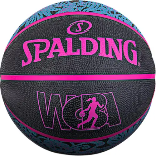 SPALDING Spalding WCBA League Series National Edition Rubber Basketball Wear-resistant Color Matching Black and Blue No. 6 Training Same Style for Men and Women