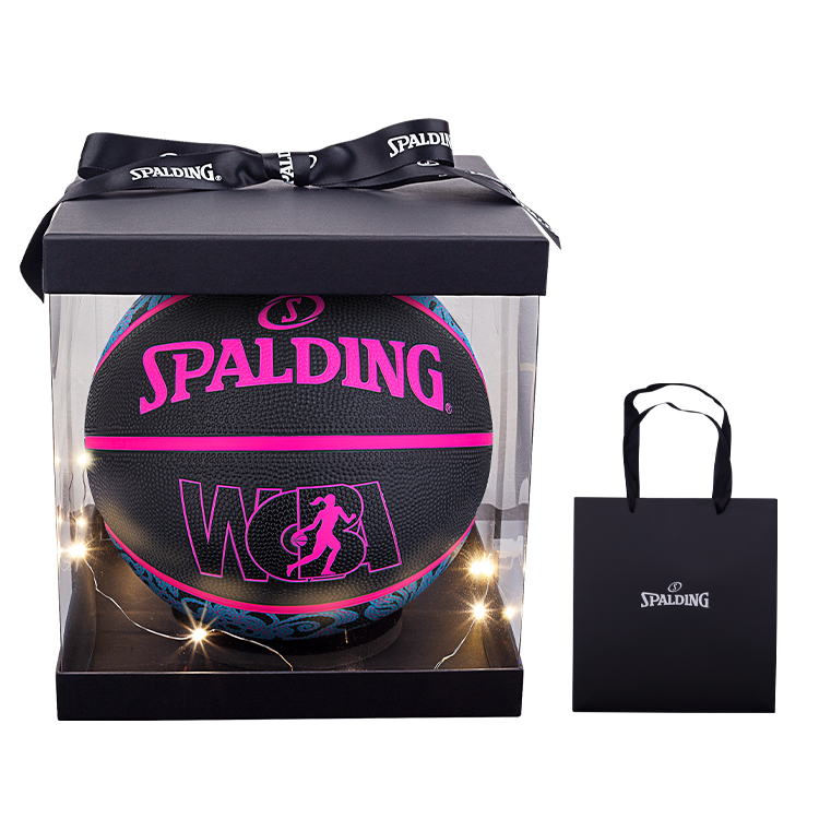 SPALDING WCBA China Mainland Version Rubber Basketball Black Blue Size 6 Training Unisex