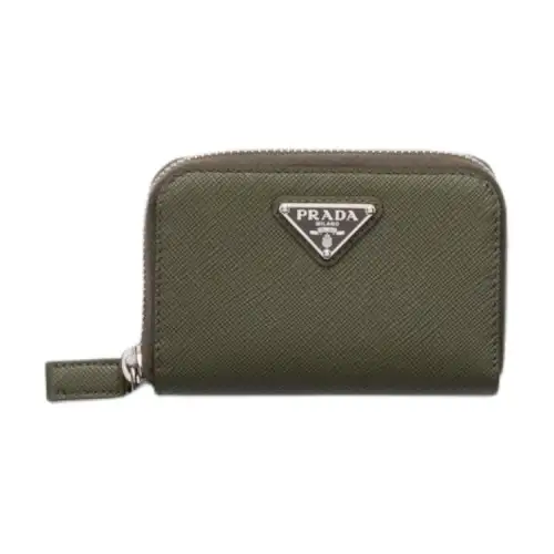 PRADA Saffiano Leather Coin Purse Wallet Men's Green