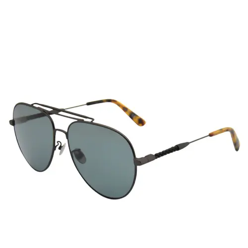 Bottega Veneta Alloy Aviator Sunglasses Unisex Black