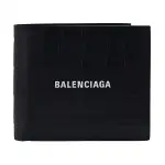 Balenciaga Flap Leather Wallet Men's Black
